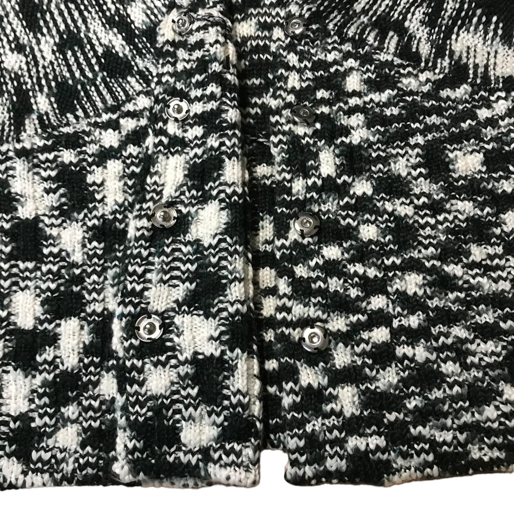 Element Black White Knit Snap Down Cardigan Sweater - Women’s Medium - Picture 9 of 11